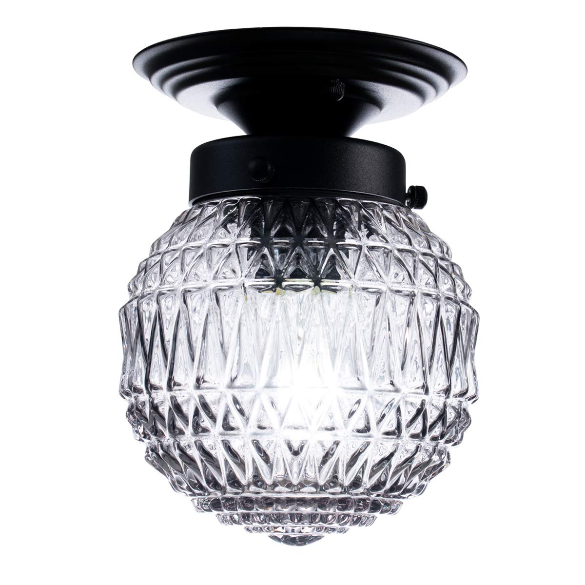 Buy TeHenoo Vintage Farmhouse Semi Flush Ceiling Light,Matte Black