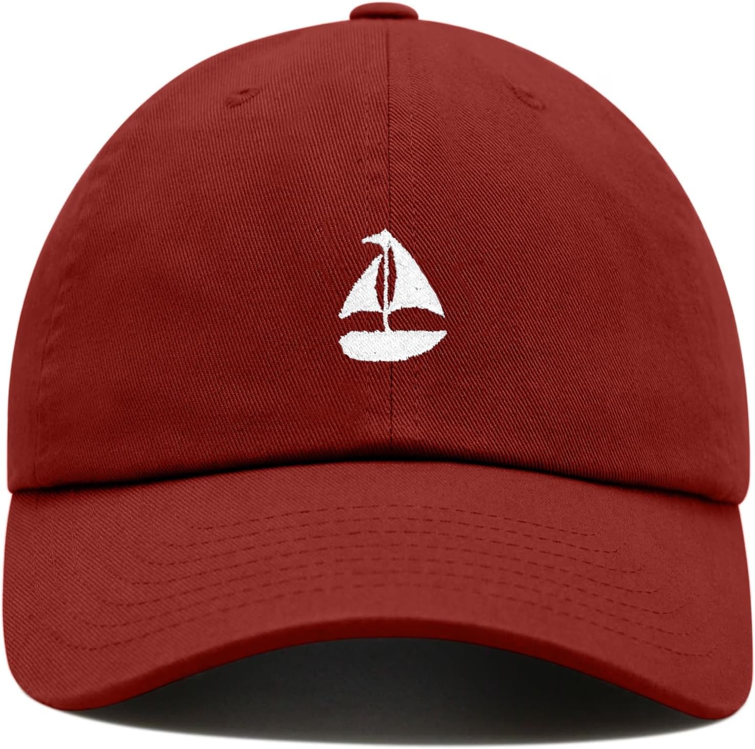 Sailboat Baseball Cap Embroidered Cotton Adjustable Dad Hat