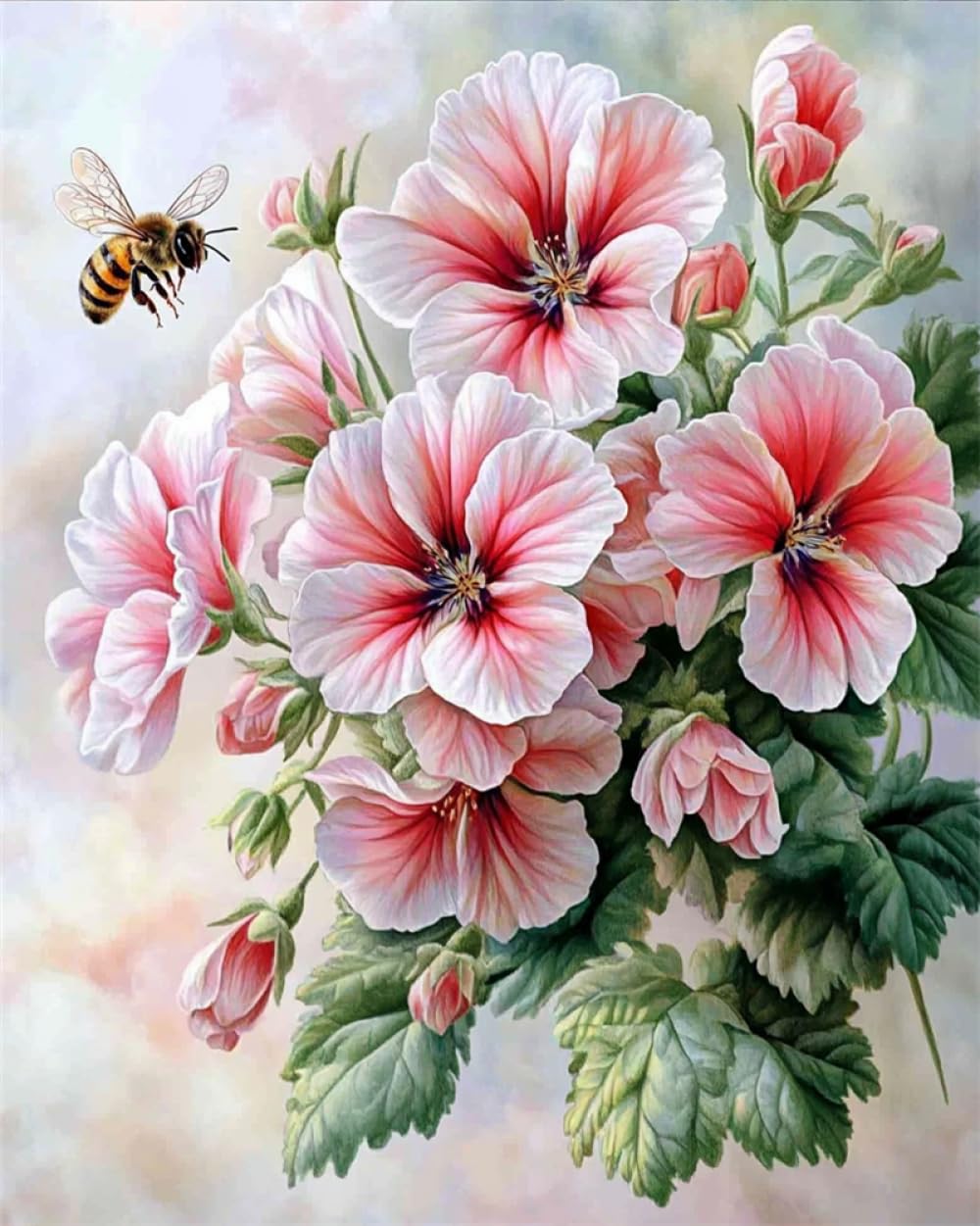 RKFLGEW Kit De Bordado De Cuentas DIY Flores Rosas De Fantasía Kits De Bordado，Punto De Cruz Con Cuentas，Pintura Con Cuentass En 3D，Manualidades 50x70cm