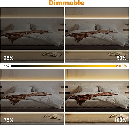 Miniatura 6 de Tatazone Tira de luz LED COB blanca inteligente con aplicación y control remoto, tira de luz COB brillante WiFi de 16.4 pies, 4000 K, compatible con