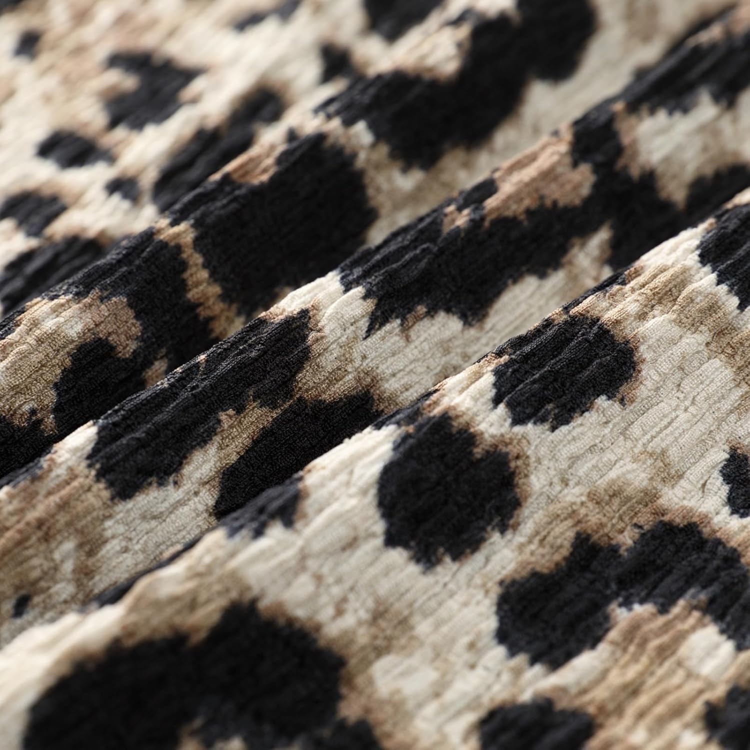 DERAX Womens Leopard Print Maxi Dress Long Sleeve V Neck Ruffle Asymmetrical Hem 2026 Spring Long Dresses - Image 6