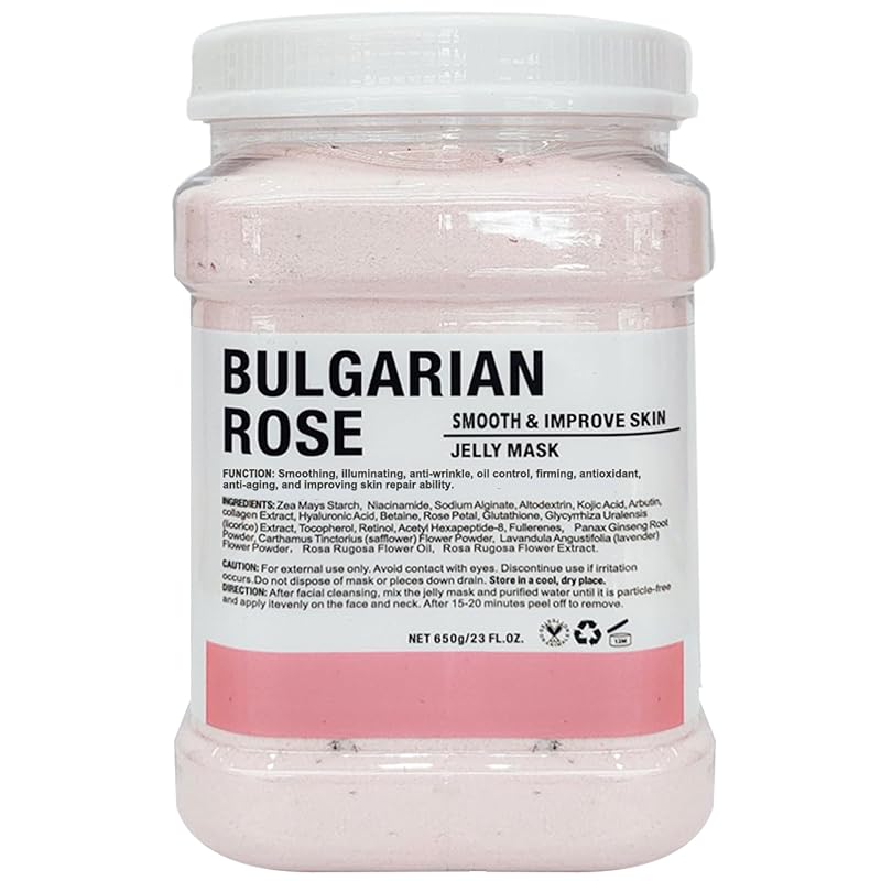 YMEYFAN Máscara facial peel off em pó com textura de geleia e pétalas de rosa, 680 mL