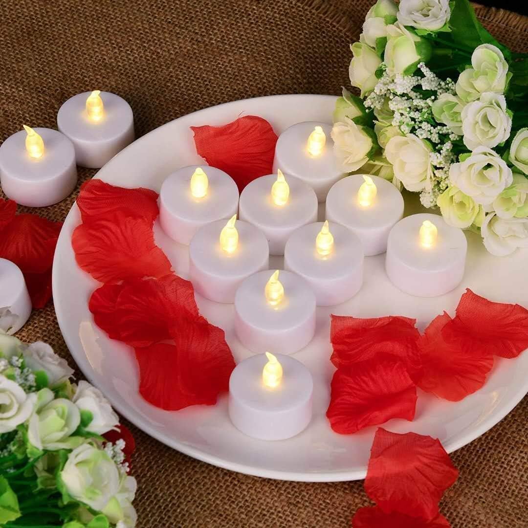 LED Tea Lights Flameless Candles: Battery Operated Bulk 100-Pack Realistic and Bright Flickering Long Lasting 200 Hours Electric Tealight Candles for Home Decor Halloween Christmas Wedding (White)
