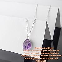 Vista 3 de Raw Gemstone Necklace Birthstones 1 Silver