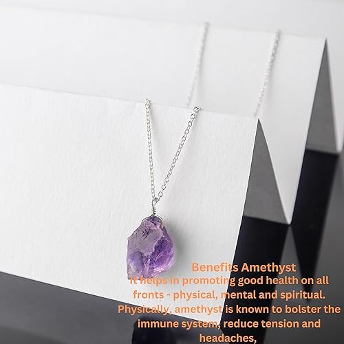 Miniatura 3 de Collar de piedras preciosas en bruto con piedras de nacimiento 1 Plata