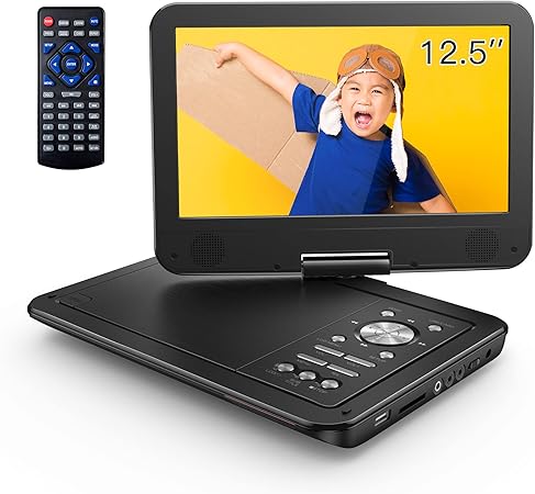 Amazon 新機種 Yoton 12 5型 ポータブルdvdプレーヤー 車用10 5 Hdスイベルスクリーン 車の充電器 電源アダプター 6時間の内蔵バッテリー Usb Sdカード 同期tv 複数のディスク形式をサポート リージョンフリー Yoton ポータブルdvdプレーヤー