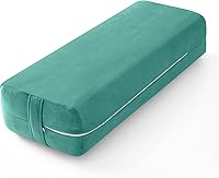 Wellsin Rectangular Yoga Bolster - Firm Meditation Pillow with Washable Suede Cover, 27x10x5.5 Inch Portable Yoga Prop
