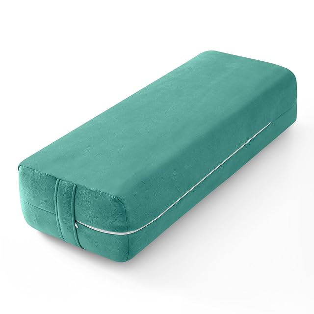 Wellsin Rectangular Yoga Bolster - Meditation Pillow with Washable Suede Cover 27X10 X5 5