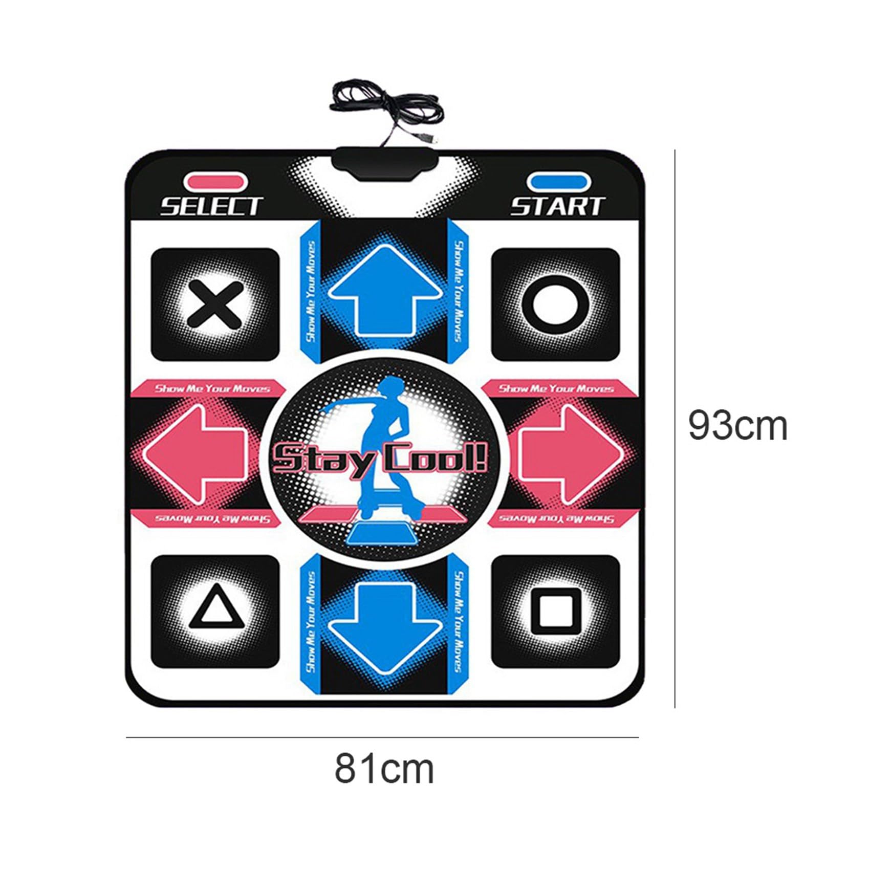 Alfombra De Baile USB Con 11 Teclas – Tapete Antideslizante Con Huellas HD, Para PC, Ideal Para Hacer Ejercicio Bailando En Casa