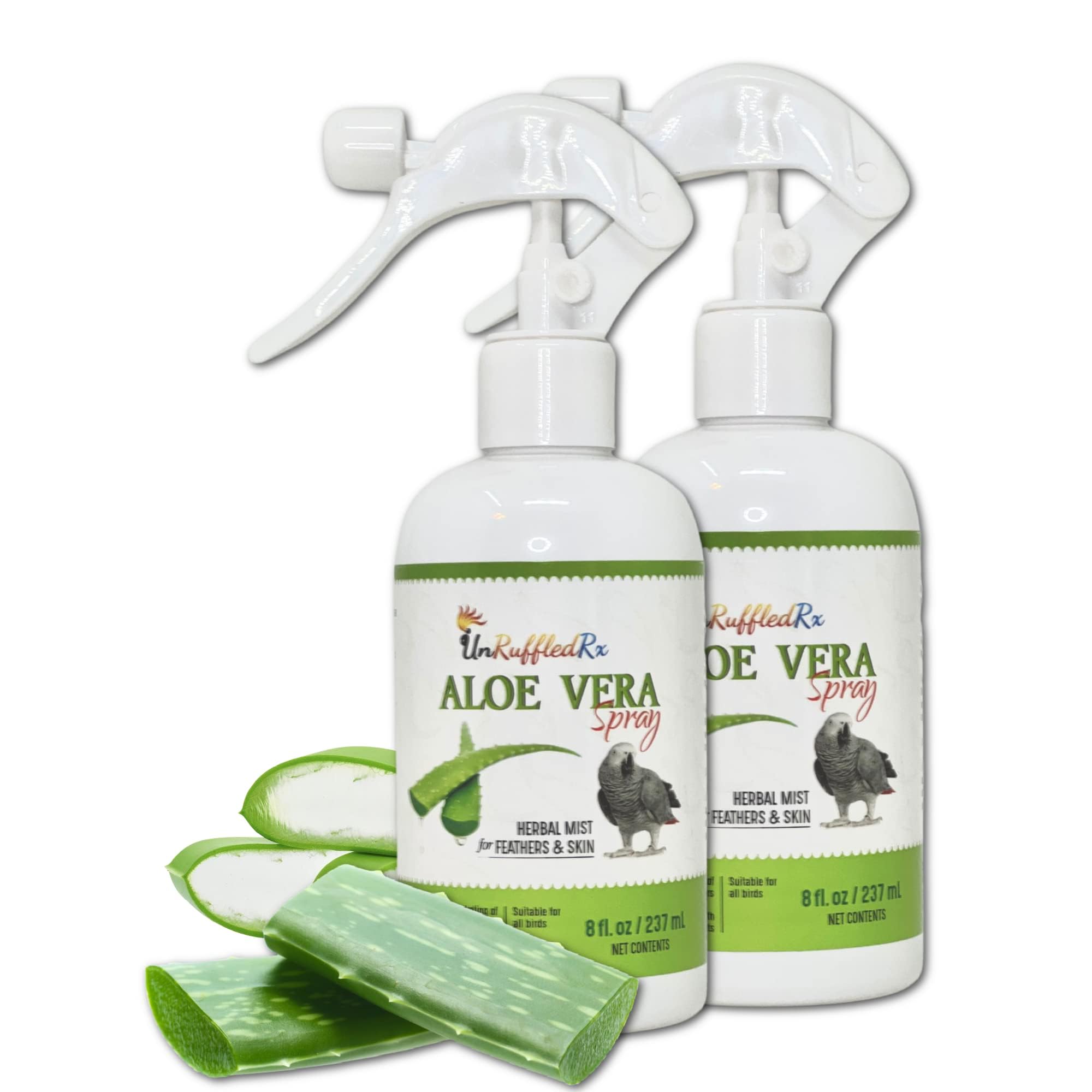 Aloe Vera Bird Spray Double Pack – Natural, Fast-Acting Support for Feather Plucking, Itchy, Dry Skin, and Molting – Hydrating, Safe for Daily Use – Save 10% and Get Double the Care for Your Bird!