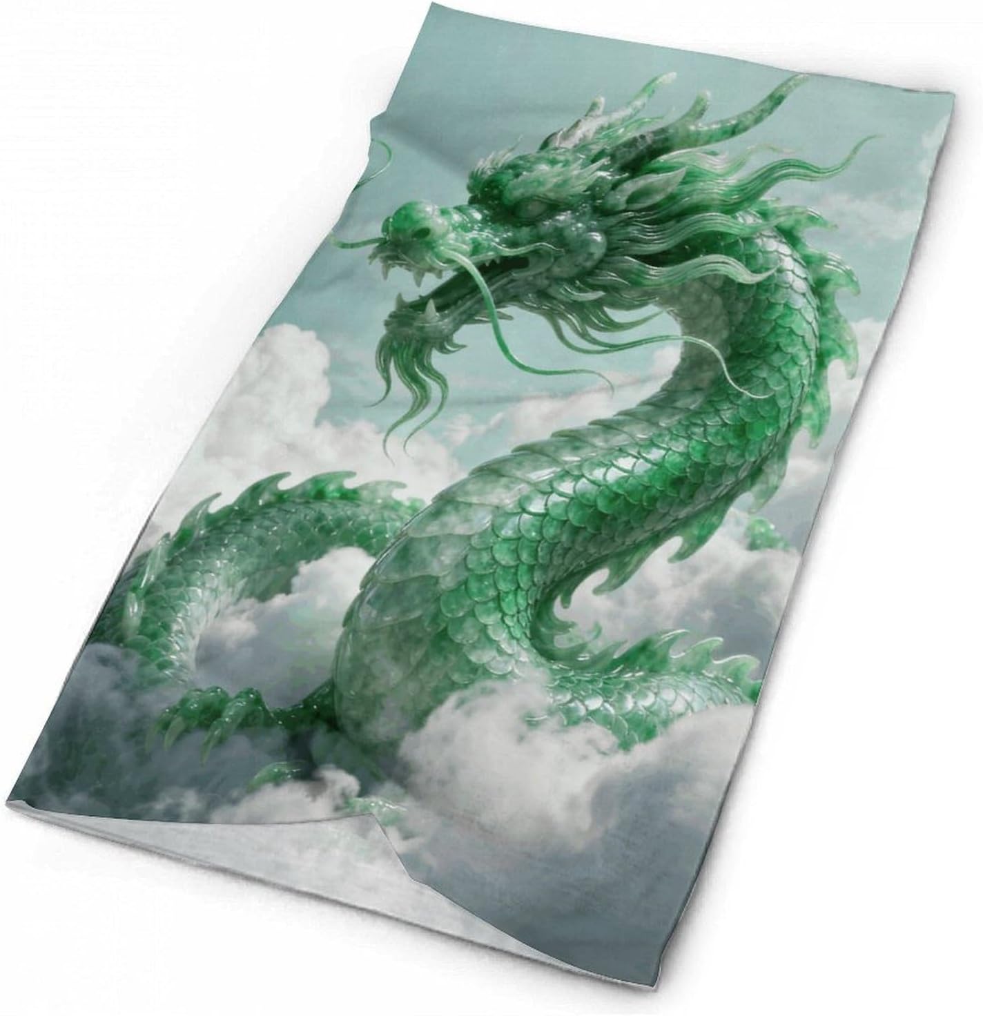 Sun UV Protection Neck Gaiter Upf 50+ Balaclava Ski Jade Dragon Cloud Face Mask Summer Face Cover Scarf Breathable Bandana for Fishing Hunting Kayaking Hiking Cycling Outdoor Activities