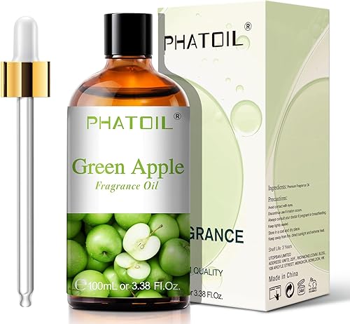 Miniatura 2 de Aceites de fragancia de manzana verde PHATOIL 3.38 FL.OZ para aromaterapia, aceites esenciales para difusores para el hogar, perfectos para difusor,