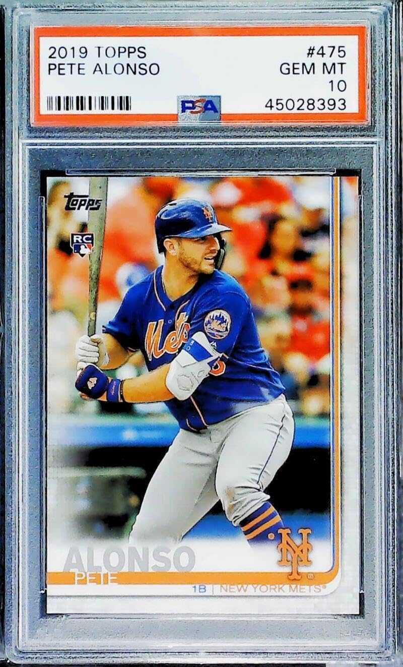 2019 Topps Series 2 Baseball #475 Pete Alonso RC Rookie New York Mets Official MLB Trading Card PSA 10 GEM MINT