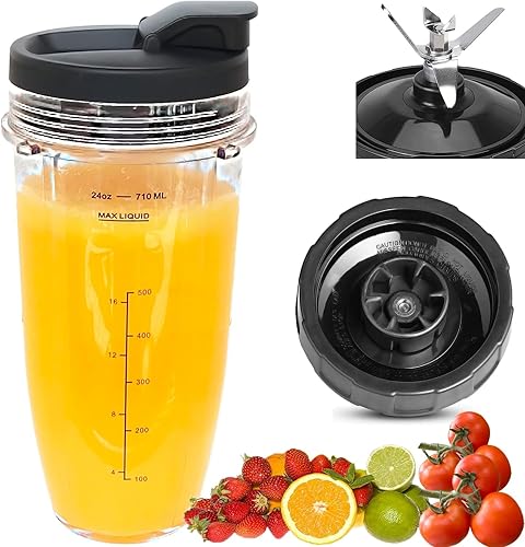 Actualización Cuchilla de licuadora Ninja hembra de 6 aletas con taza, piezas de repuesto compatibles con licuadoras Auto iQ. Solo aletas hembra de