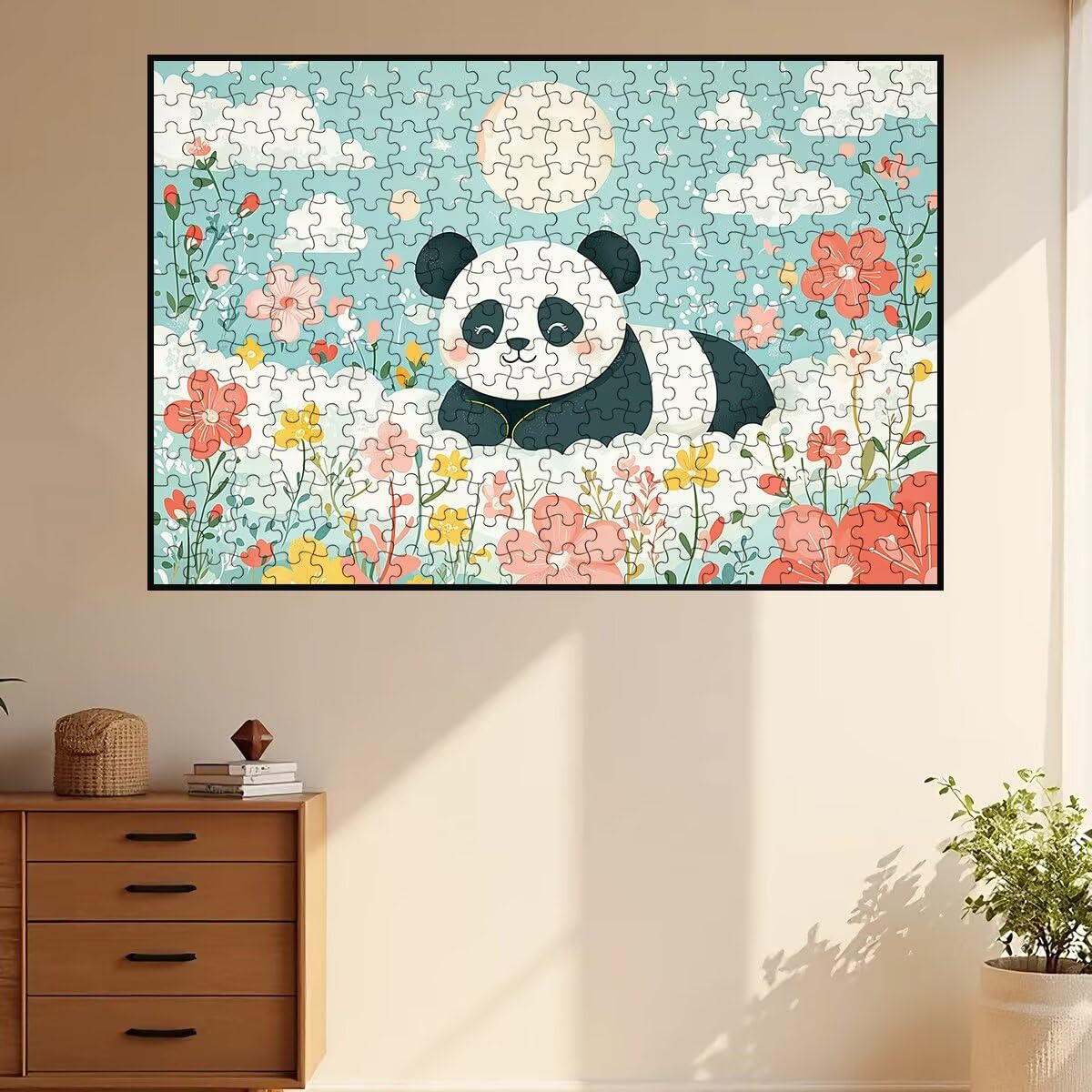 Puzzle 2000 sztuk dla dorosłych kwiat, Panda Puzzle 2000 sztuk dla dorosłych, drewniane puzzle z pudełkiem na prezent rozmiar 99x70cm, wyzwanie puzzle dla całej rodziny, prezent dla kobiety-1498