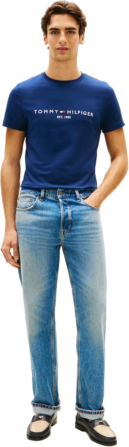 Tommy Hilfiger Men's Short Sleeve Cotton Graphic T-Shirts with Embroidered Logo