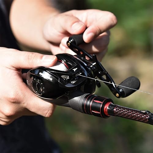 Miniatura 7 de Carretes de pesca Baitcasting KastKing Royale Legend II, nuevo diseño compacto de carrete baitcaster de pesca, arrastre de fibra de carbono de 17.64