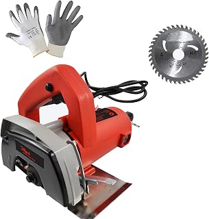 Hillgrove HGCM1295M2 Cutting Machine Saw for Tile/Marble/Wood with 1Pcs Wood Cutting Wheel, Safety Gloves (1050 W)