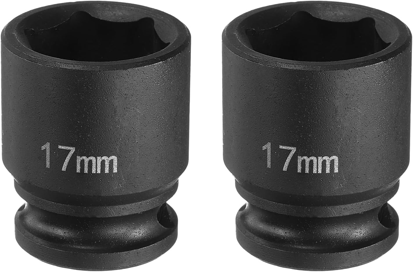 HARFINGTON 2pcs Deep Impact Socket 3/8" Square Drive by 18mm Metric 6 Point Socket 30mm (1.18") Long CR-MO Steel Industrial Grade Flip Socket for Home Auto Hex Nuts Bolts Repair, Black