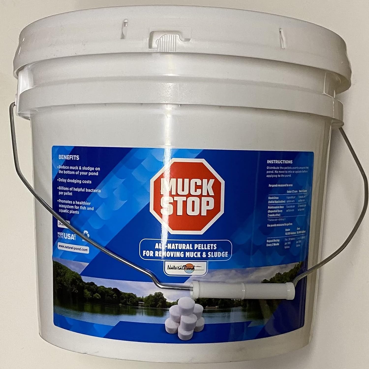 MuckStop All-Natural Pellets for Removing Muck and Sludge, 24.25lb