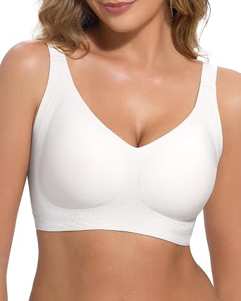 Seamless Push Up Bra No Underwire Wide Straps Full Coverage Wireless | W-Shaped Jelly Band Support, 1-Inch Ergonomic Straps, Heat-Bonded Contour, Tagless, Smoothing Back, for Yoga Office Travel