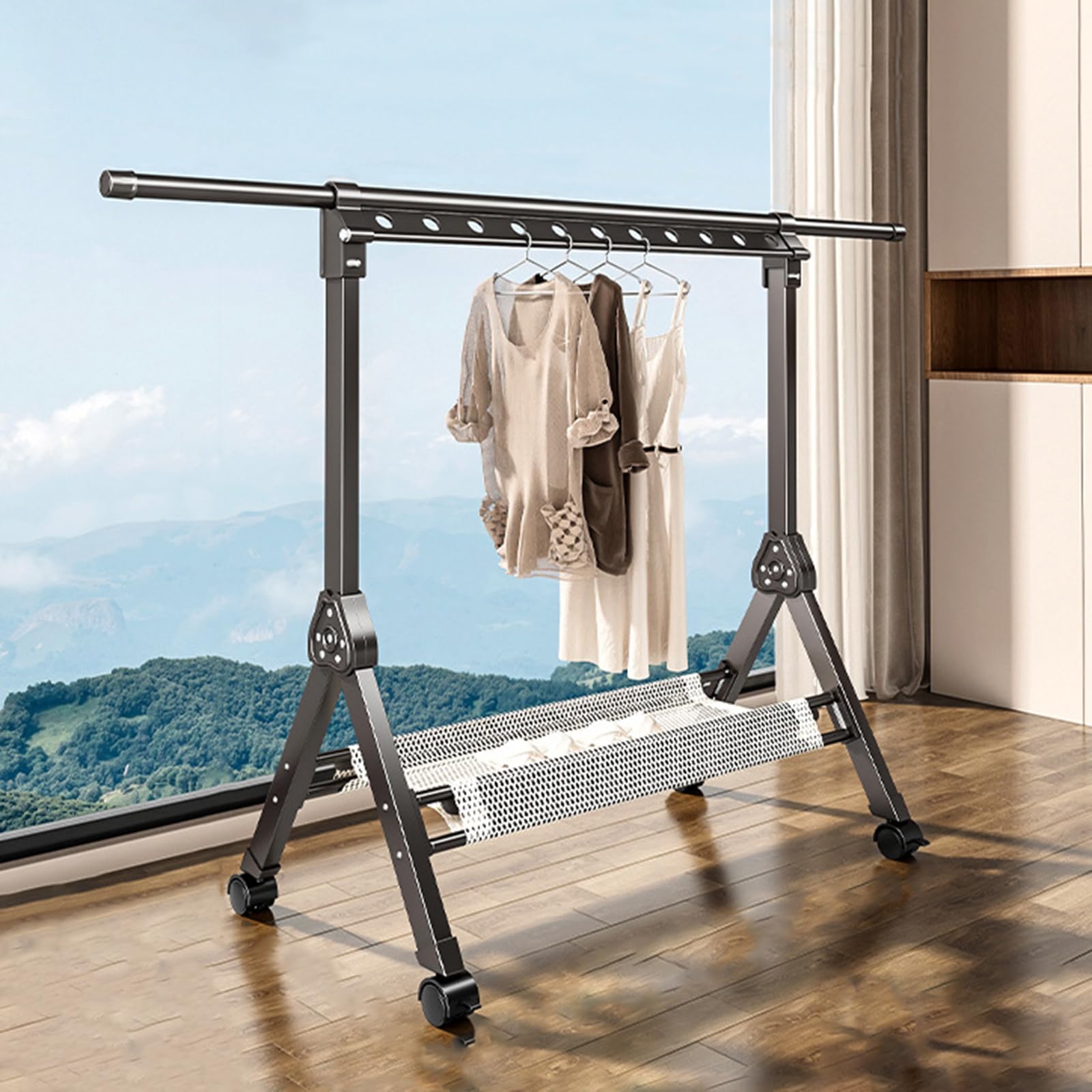 Étendoir à linge pliable contre le manque de place : séchage compact et rapide