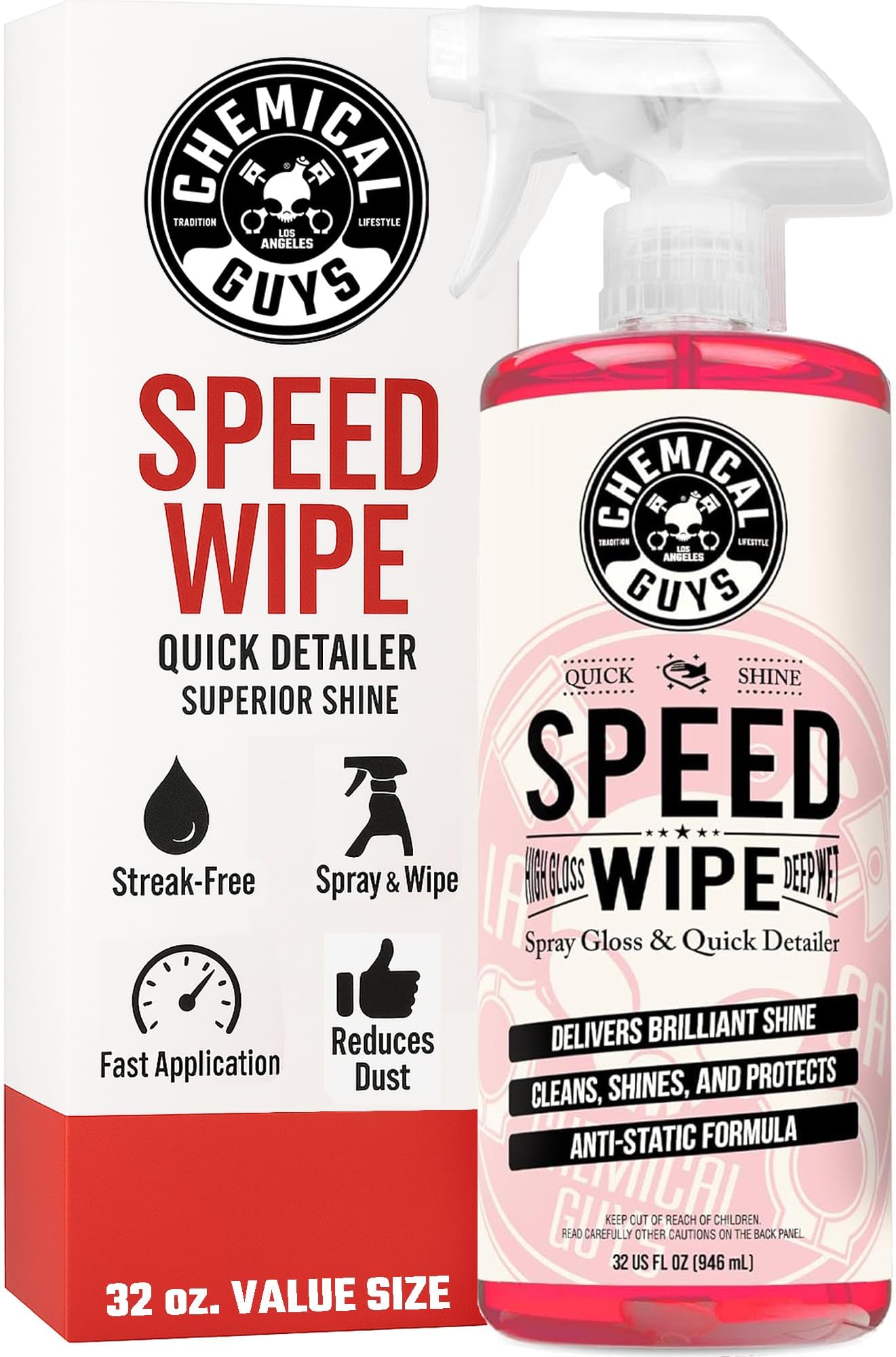 Speed Wipe Quick Detailer, Safe for Cars, Trucks, SUVs, Motorcycles, RVs & More, Extra Large 32 fl oz, Cherry Scent