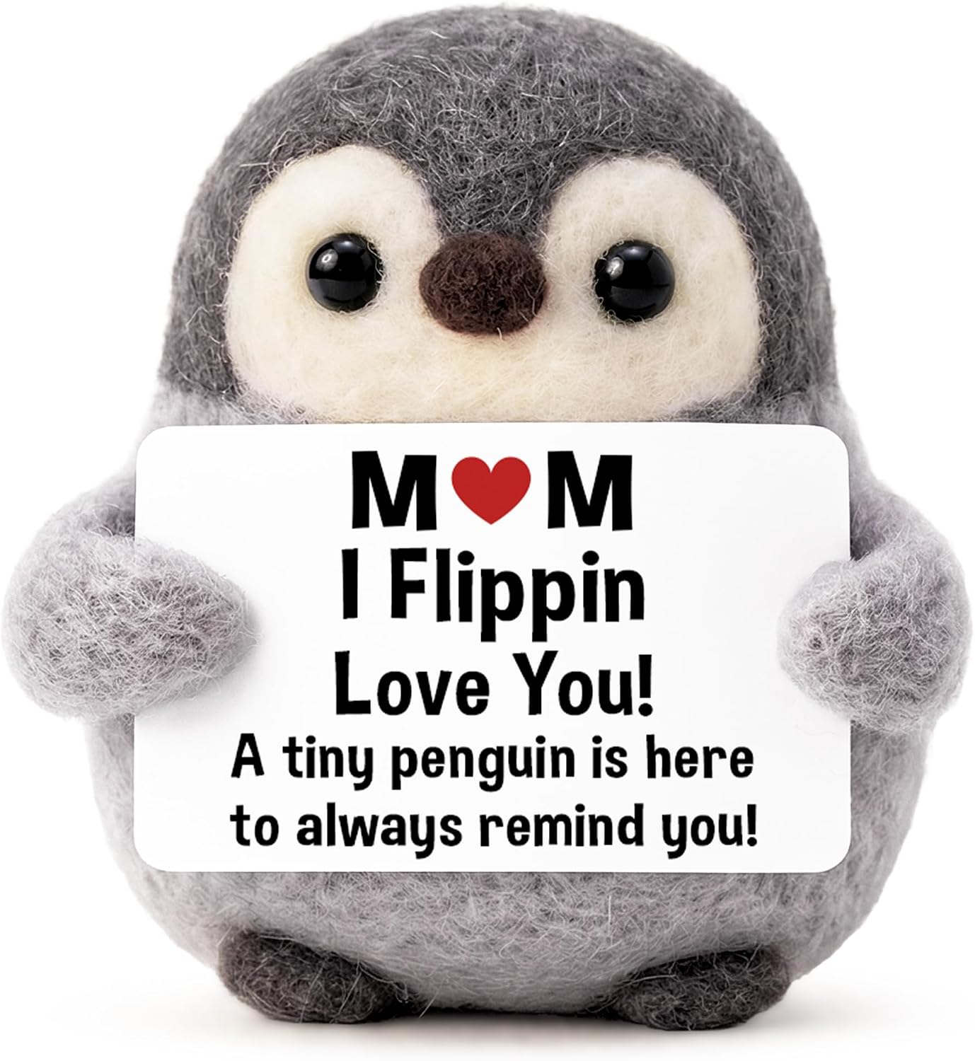 SUCHAGIFT Gifts for Mom from Daughter, Son - Cute Mothers Day, Birthday Gifts for Mom Ideas for Moms Women - Handmade Wool Felt Penguin, Felted Crochet Doll Animal Felting