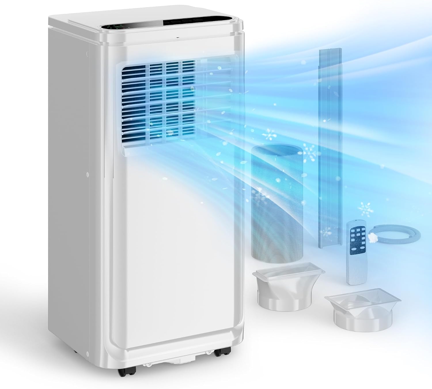 Uthfy 10,000BTU Portable Air Conditioners, 4-in-1 Air Conditioner with Cooling, Fan & Dehumidifier and Sleep, 4 Modes, 24H Timer, Window Kit Included, Portable AC Units for Indoor Room, Bedroom Use