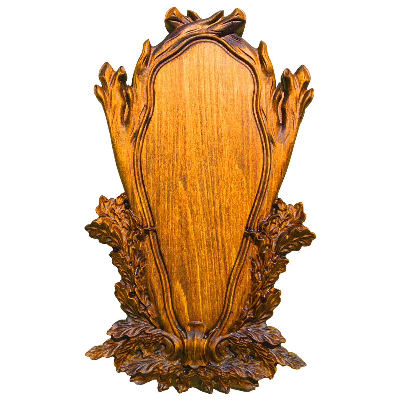 Tavola per trofei in legno massello di faggio per trofei da caccia, corna come cinghiale, cervo, capra (K1-16) (rovere rustico)
