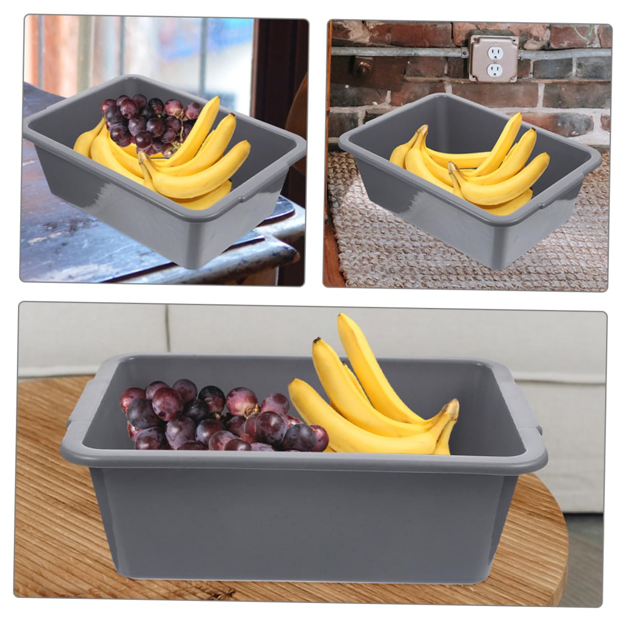 Gadpiparty Vasche Rettangolari per Classificazione Alimenti Set in Pp 2 Pezzi con Maniglia e Ammollo Piatti per per Ristoranti e Pizzerie
