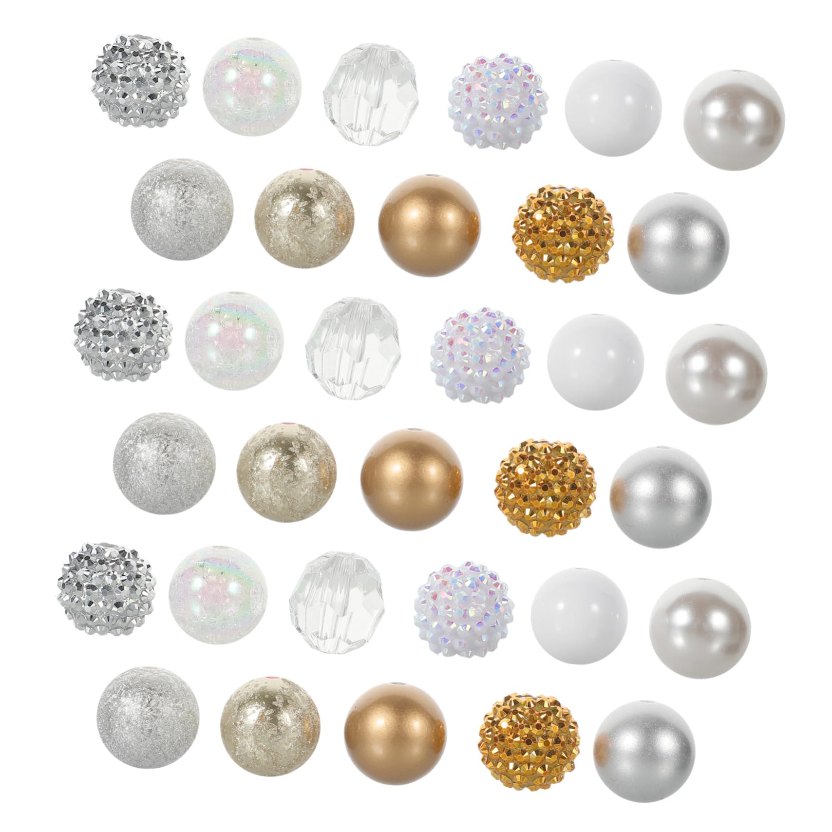 VILLCASE Kit De Fabrication De Bijoux 50 Pièces Mini Perles Despacement Perles Acryliques Rondes pour Projets Dartisanat