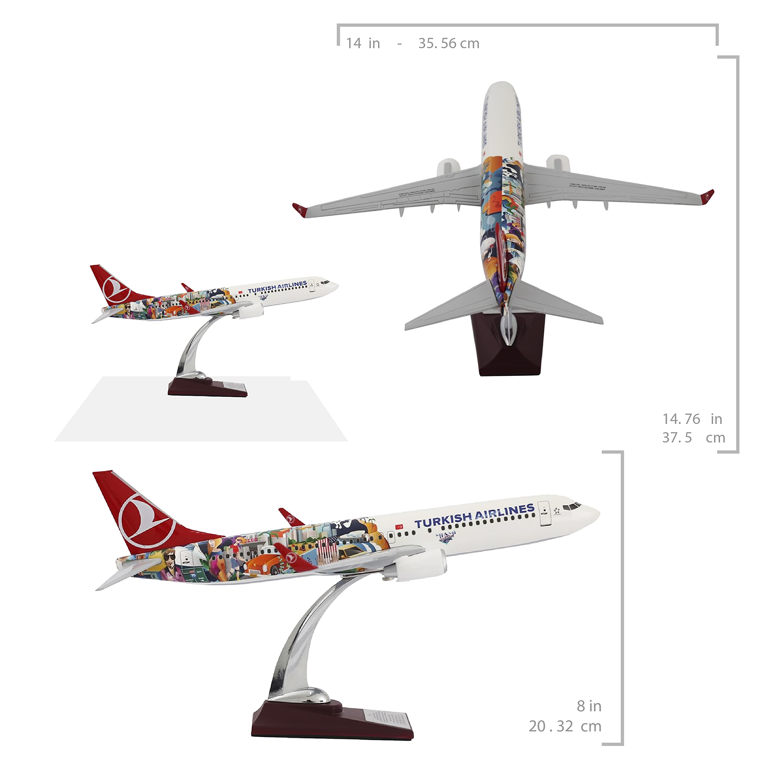 Zekupp Turkish Airlines Licensed Boeing 737-800 1/100 Miami