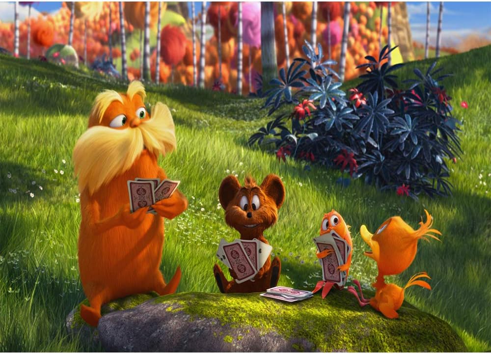 Dr. Seuss Lorax Backdrop for Photography 7x5 Orange Cat Personalized Photo Background Kids Birthday Party Decor Baby Shower Vinyl Background Backdrops