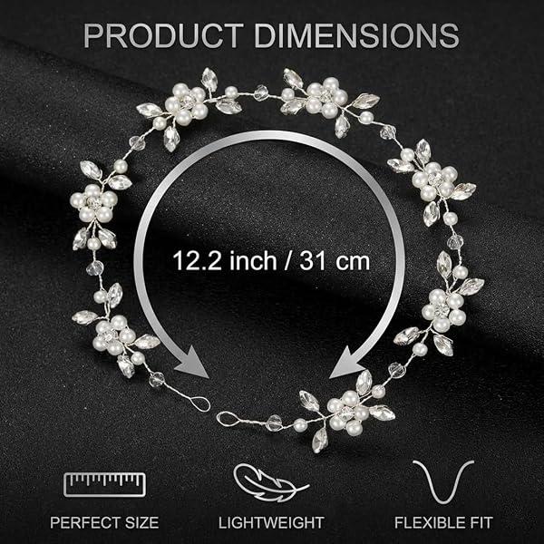 KAHZOR 1 pezzo Accessorio per capelli, coroncina comunione bambina, prima comunione bambina, coroncina prima comunione, comunione e battesimo, corona di fiori, decorazione per bambine - 2