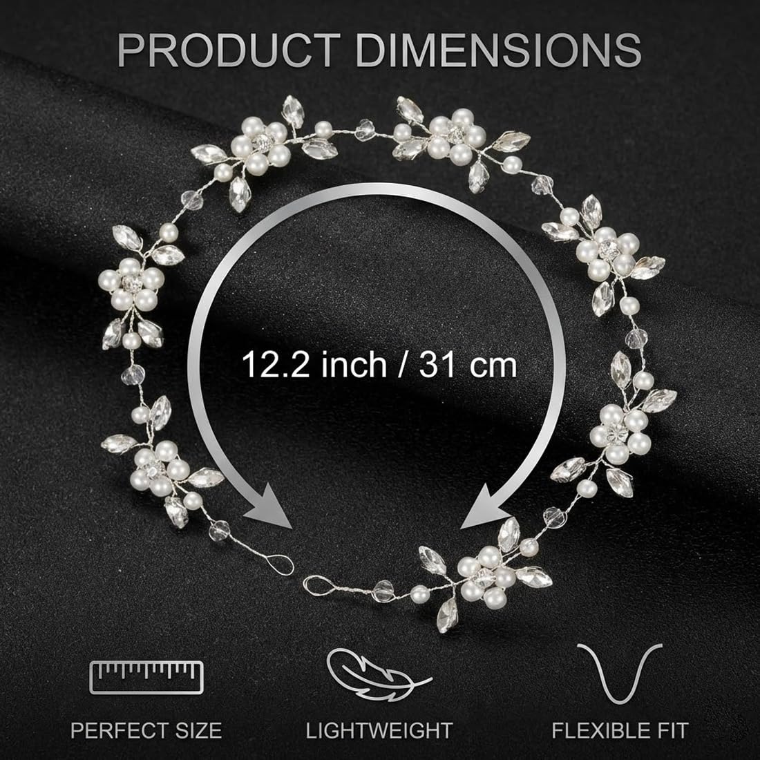 KAHZOR 1 pezzo Accessorio per capelli, coroncina comunione bambina, prima comunione bambina, coroncina prima comunione, comunione e battesimo, corona di fiori, decorazione per bambine - 2