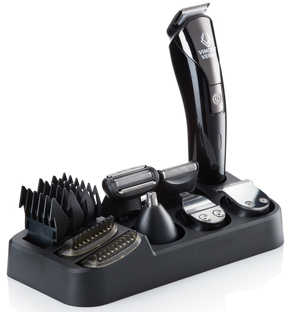 Trimmer for Men. Hair, Beard and Facial Hair Trimmer, Mens Face and Body Shaver and Groomer, Cordless and Electric Clippers Kit for Men, Moustache and Sideburn Grooming Kit by Vincent Verne