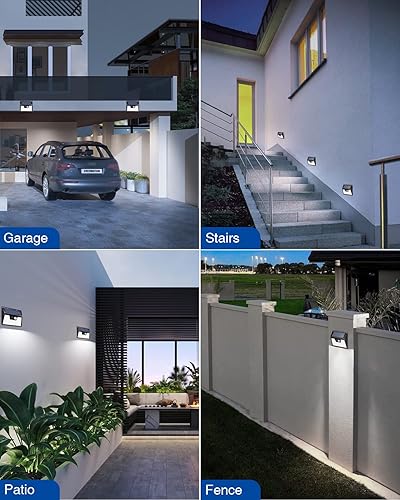 Miniatura 66 de Peasur Luces solares impermeables para exteriores [6 unidades/140 LED], luces blancas cálidas con sensor de movimiento del atardecer al amanecer, 3