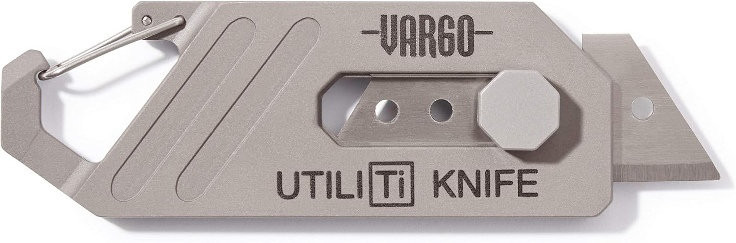 Vargo Titanium Utiliti Knife - Lightweight Pocket Utility Knife with Locking Blade