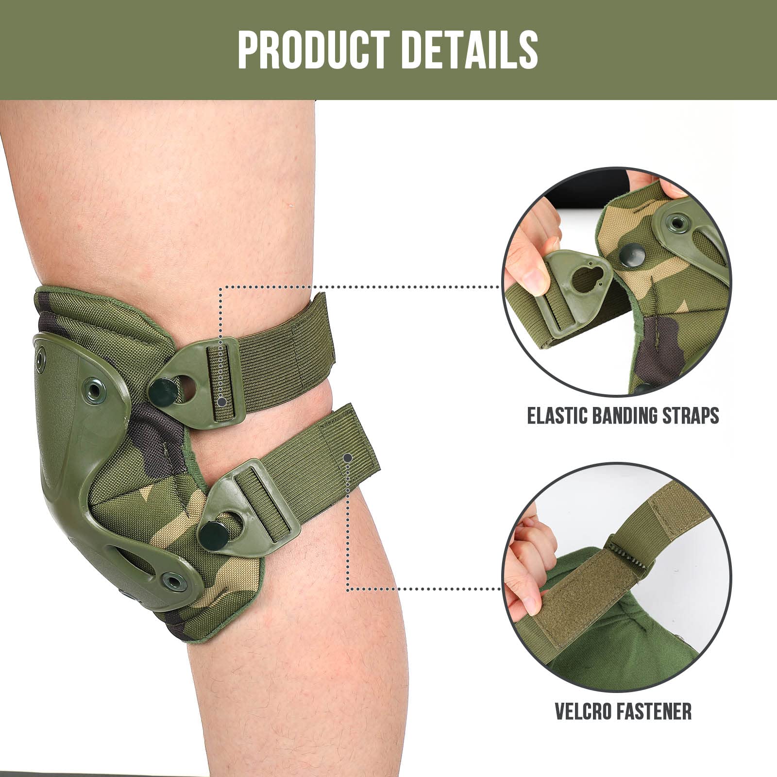BAIGIO Ginocchiere tattiche Militari per CS Paintball Caccia Airsoft