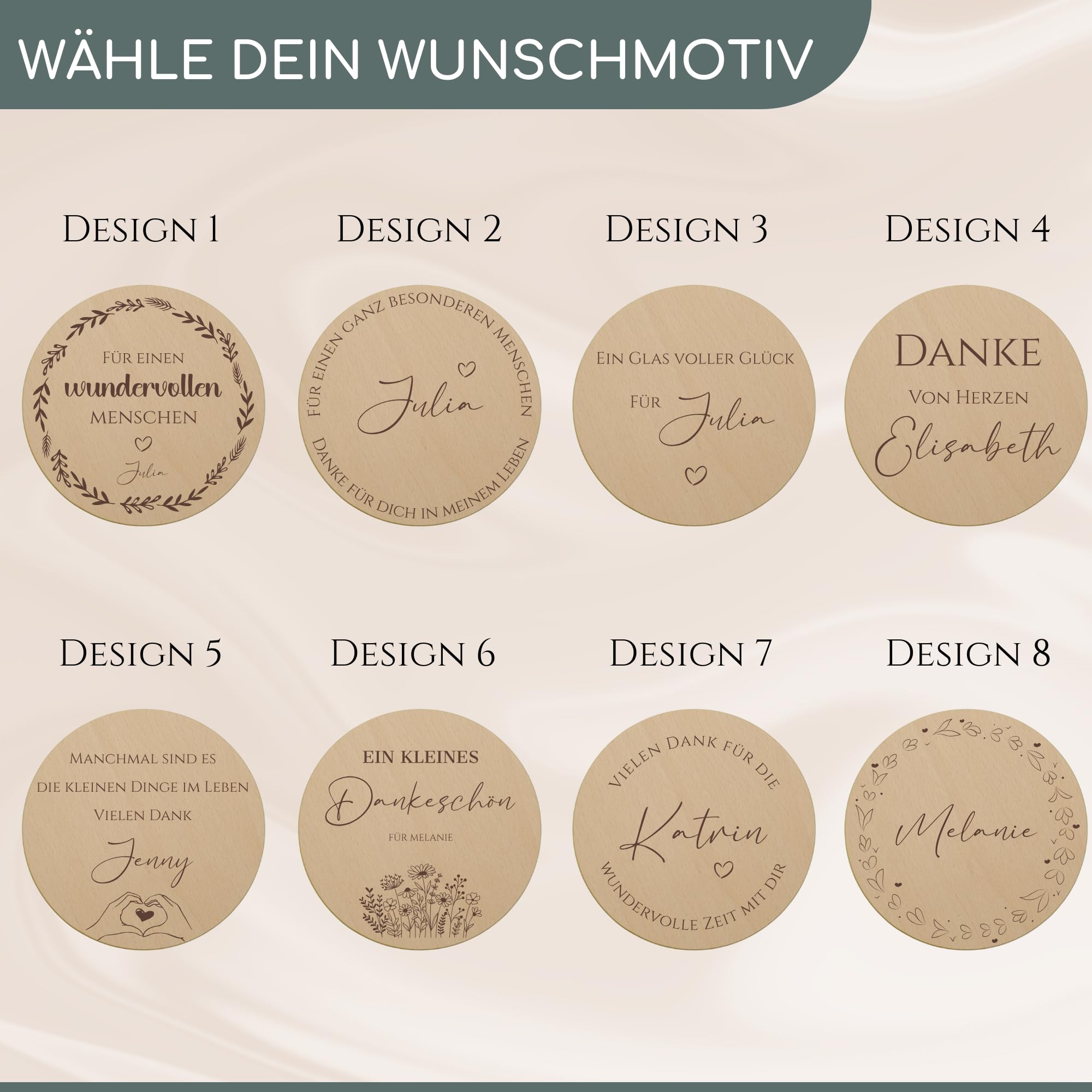 Vorratsgläser mit Deckel personalisiert mit Gravur, kleine Geschenke, Keksdose personalisiert, Dankeschön Geschenke, Holzdeckel mit Gravur, Personalisierte Geschenke, Danke Geschenk (Design 6, 530ml)
