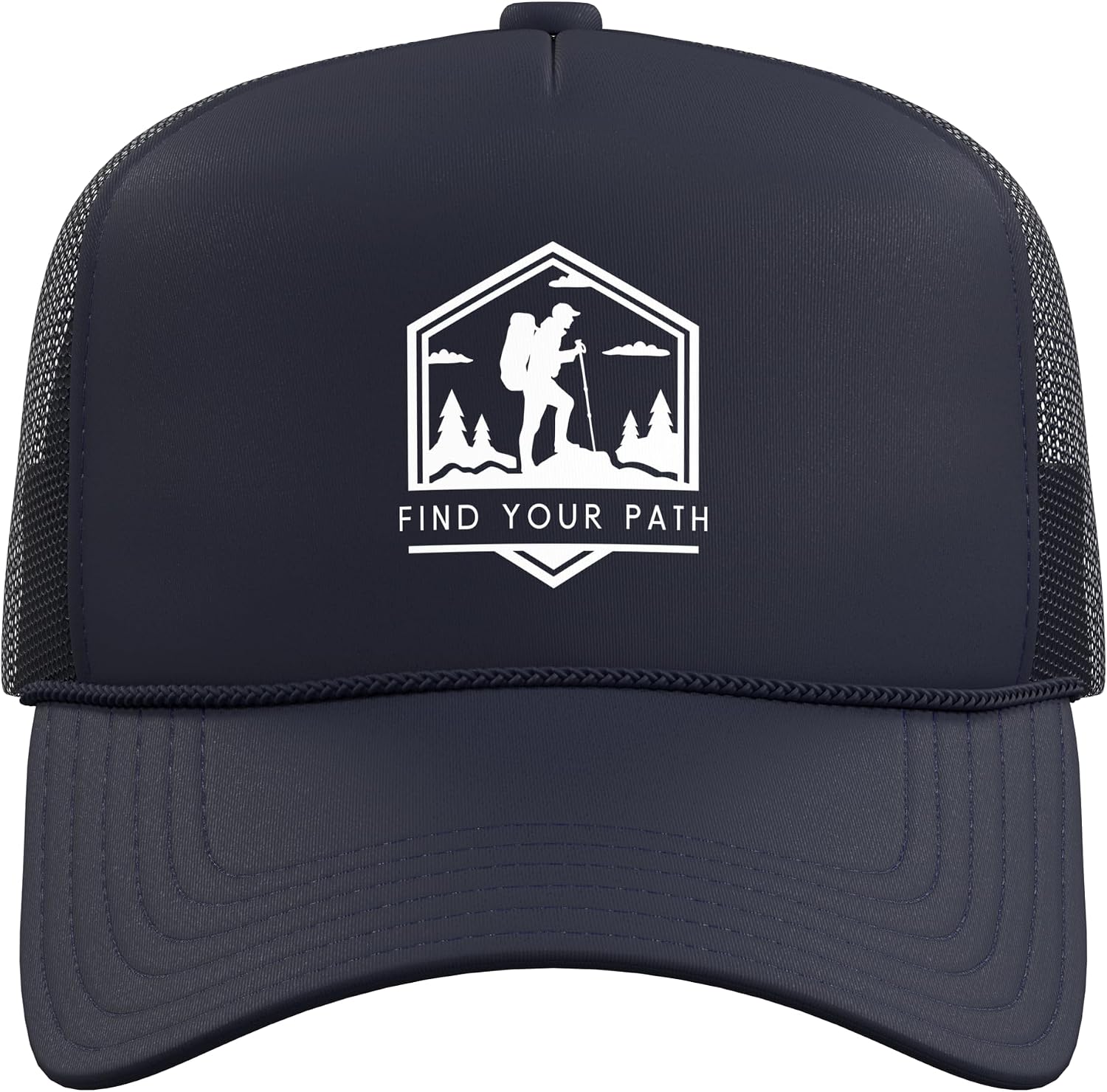 Find Your Path - Minimalist Hiking Lover Trucker Hat with Adjustable Mesh Back image 2