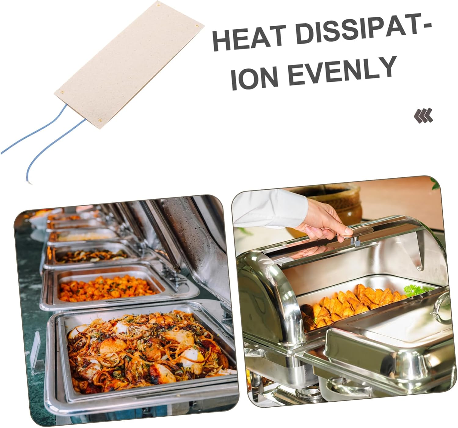 Ciieeo Electric Heating Plate Warmer Heat Mat for Buffet Chafer Stainless Steel Heat Transfer Plate