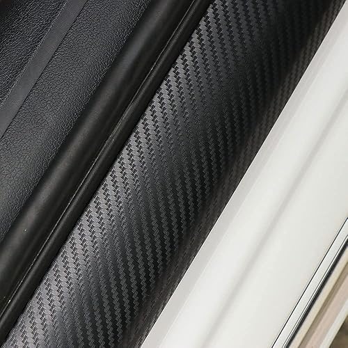 Miniatura 6 de Sunyi sunyidedian-4332 - Juego de 4 protectores de placa reflectante para umbral de puerta de automóvil de vinilo de fibra de carbono para Civic SI