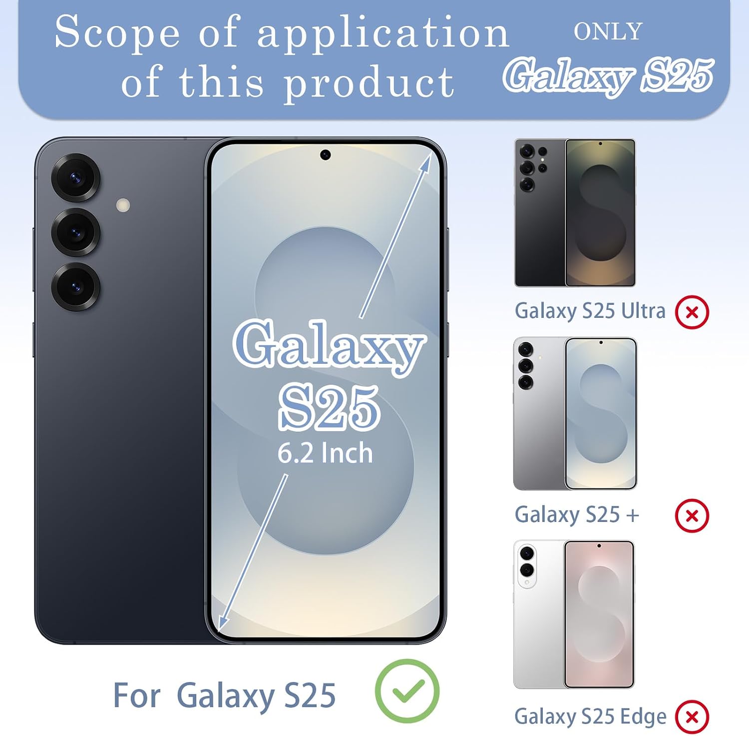 Back Glass Replacement for Samsung Galaxy S25 (6.2 inches,Blueblack) with Photo Circle & Compound Lens Includes Maintenance Tools