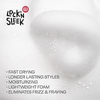 Vista 4 de LOCK'N SLEEK Espuma trenzada para trenzar, giros y rizos, sin encrespamiento con brillo, secado rápido, mousse ligero, 8 onzas