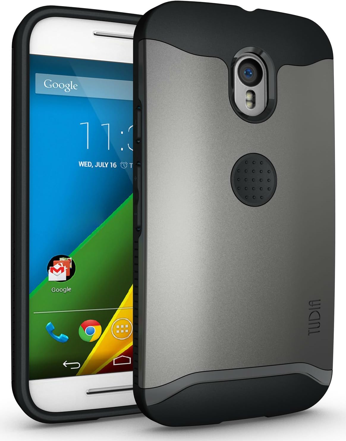 TUDIA Slim-Fit Merge Dual Layer Protective Case for Motorola Moto G 3 (3rd Gen 2015 Released) (Metallic Slate)