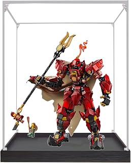 Vitrina acrílica para Lego 71846 Flaming Knight Mech, caja de almacenamiento transparente a prueba de polvo, caja de exhibición compatible con 71846 (solo caja) (3 mm, transparente)