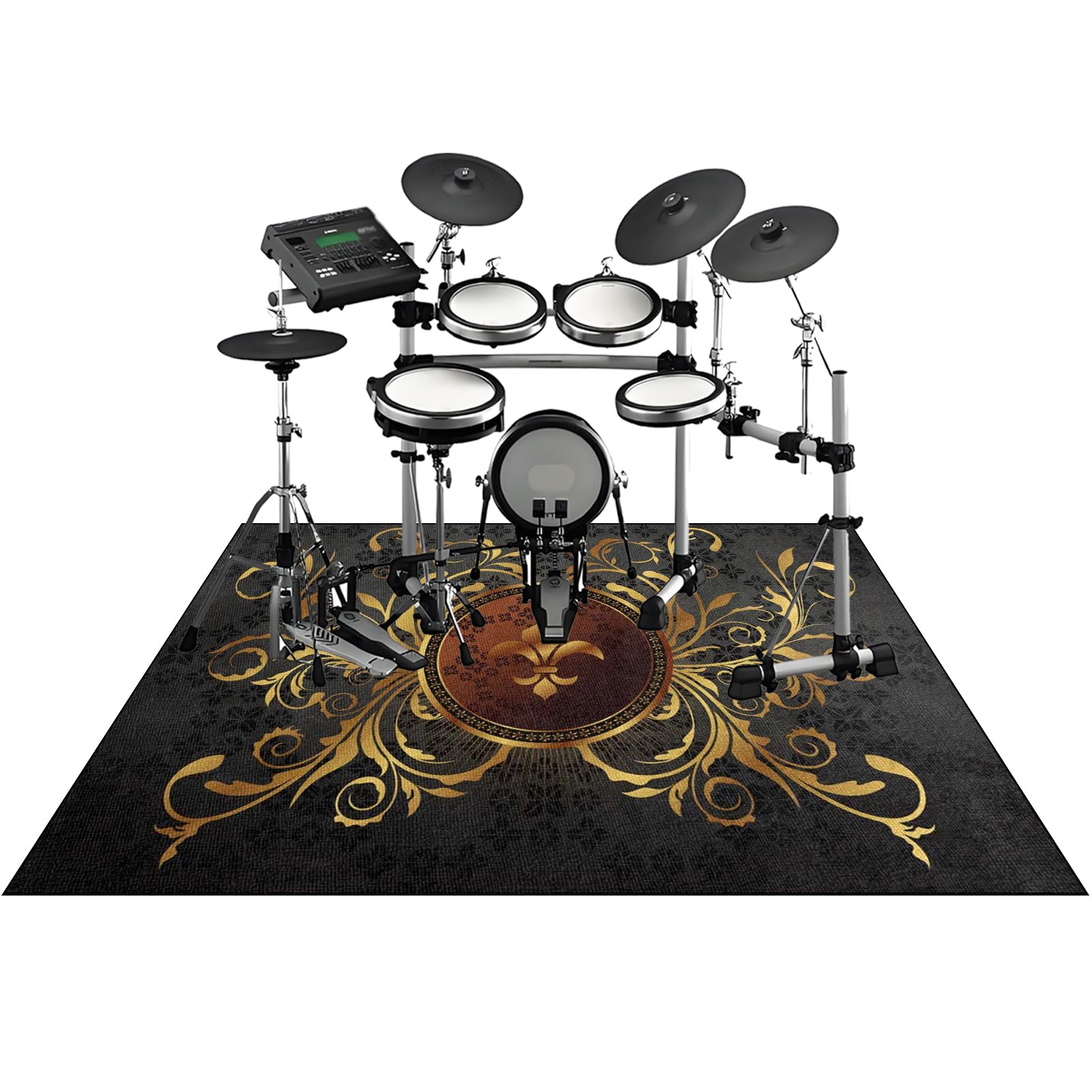Elektronisches Schlagzeug Teppich rutschfeste Trommelmatte für E Drum Schallschutz Teppich, Elektronisches Jazz Schlagzeug Kit für Bass Snare, Akustik Drum Teppich für Studio, Wohnung 150 x 120 cm