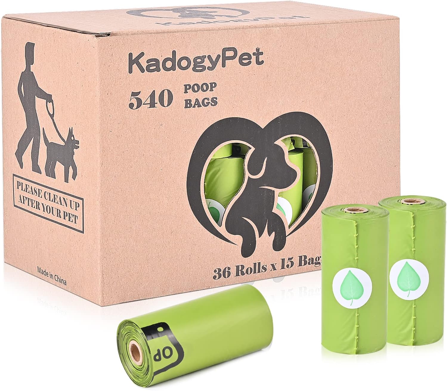 KadogyPet Dog Poo Bags, 540 Counts Biodegradable Waste Bag Refill Rolls
